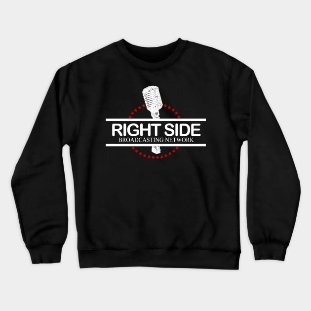 RSBN White Logo Crewneck Sweatshirt by RightSideBroadcastingNetwork